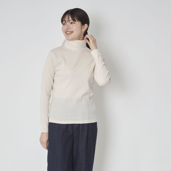 BIWACOTTON/長袖ハイネック -清涼感のある生地でチクチクや蒸れが気に